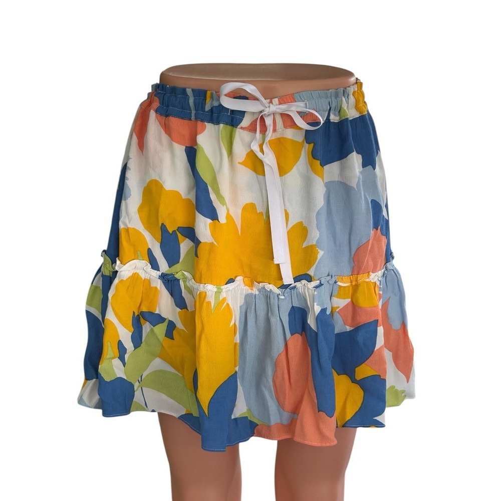 Peter Som Floral Mini Skirt /Skort Ruffle Size 10